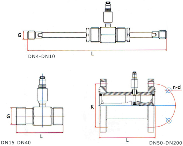 dn10液體渦輪流量計外形圖