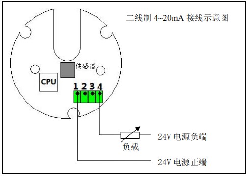 不銹鋼橢圓齒輪流量計二線制接線圖