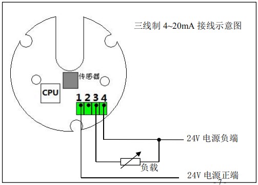 不銹鋼橢圓齒輪流量計三線制接線圖